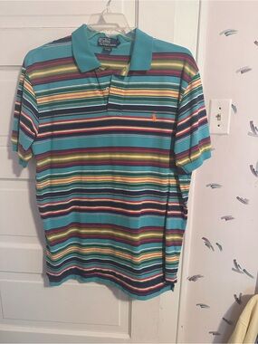 Ralph Lauren Turquoise Multi-Stripe Polo Shirt